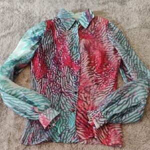 Les Bourdelles Des Garcons Sheer Shimmer Blouse Made In Italy